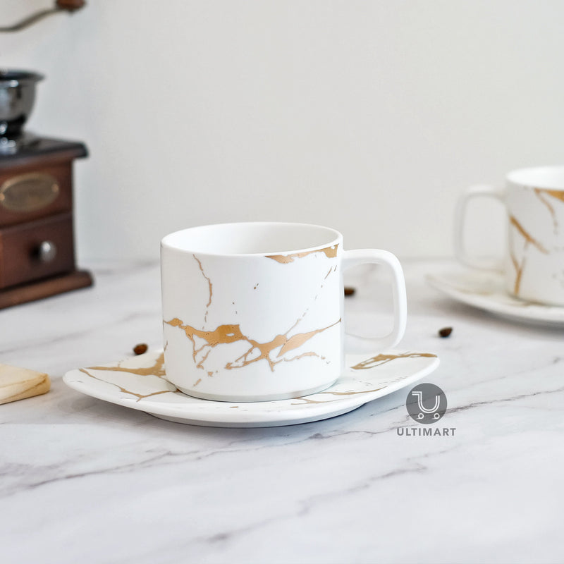 LUXE Marble Cup & Saucer Set