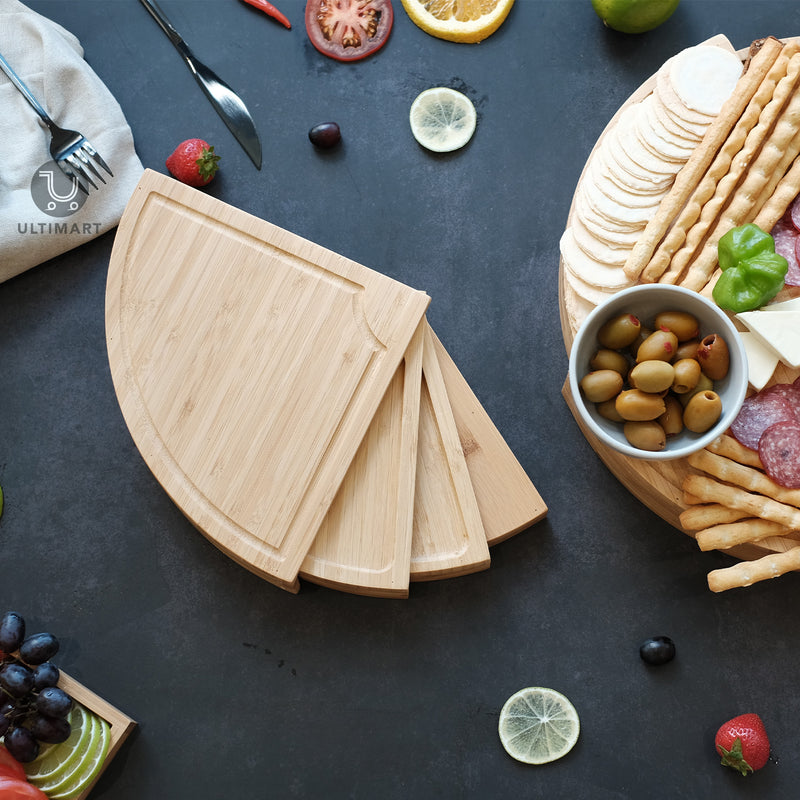 Round Bamboo Charcuterie and Cheese Board